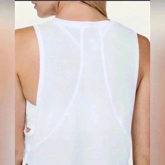 Lululemon Muscle Love Crop Tank *Tencel White Size 12 - Picture 4 of 11
